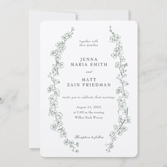 Convite para Casamento do Sonho de Sage (Frente)