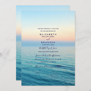 Convite para Casamento do Sunset Skies Beach Ocean