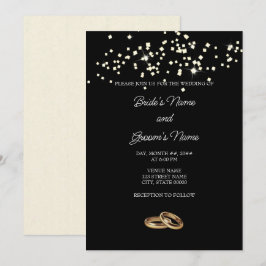 Convite para Casamento dos Anéis Elegantes Rhinest