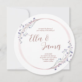 Convite para Casamento Dourado de Rosa Floral de W