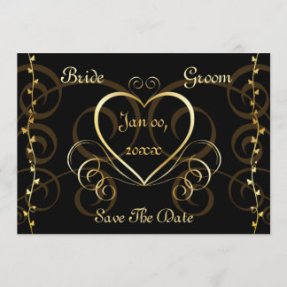 Convite para casamento Dourado e preto