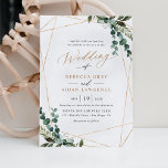 Convite para Casamento Dourado Elegante Moderno Ve<br><div class="desc">Esta elegante coleção Dourada de Rustic Greenery apresenta cores aquáticas mistas em botânica verde,  um roteiro de caligrafia moderno emparelhado com uma letra serif clássica em preto e um monograma personalizado no verso. Itens correspondentes disponíveis.</div>