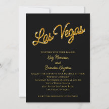 Convite para Casamento Dourado Las Vegas Sparkles