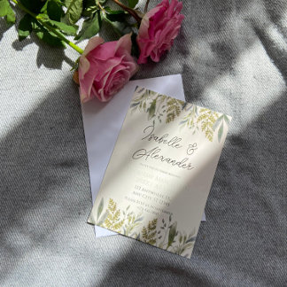 Convite para Casamento Dusty Greenery