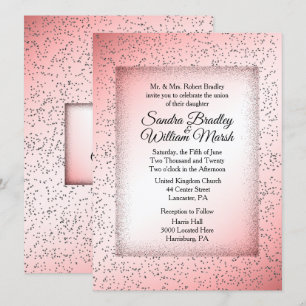 Convite para Casamento Dusty Rosa Glitter