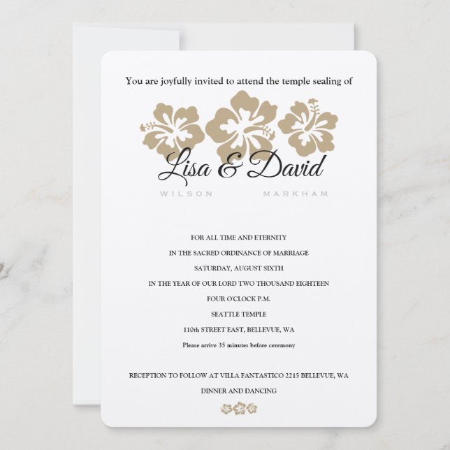 Convite para Casamento e Recepção do Templo de Hib (Frente)