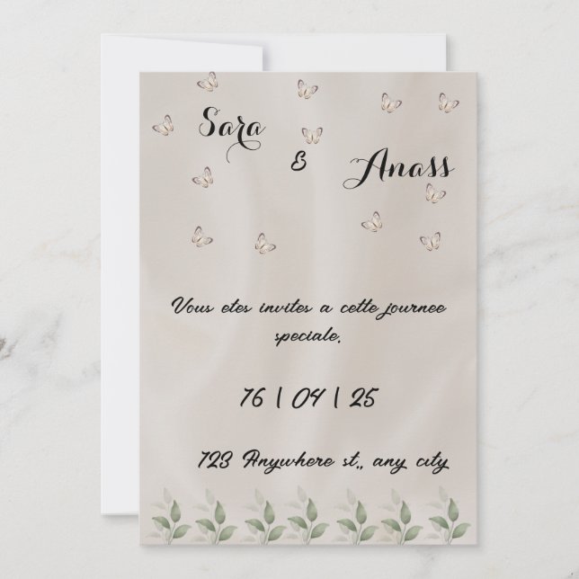 Convite para casamento elegante (Frente)