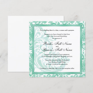 Convite para Casamento Elegante - Aquamarine