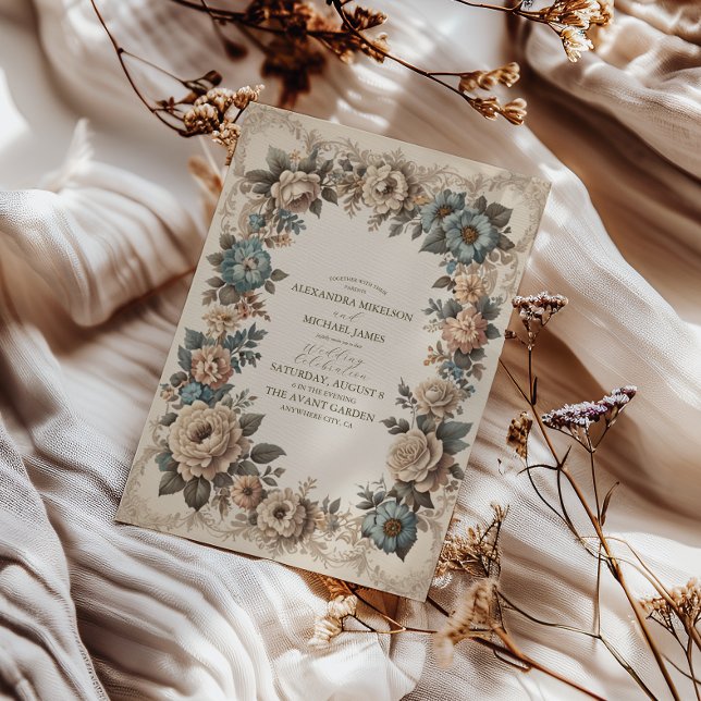 Convite para Casamento Elegante Art Nouveau (Criador carregado)