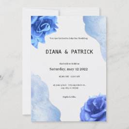 Convite para Casamento Elegante Azul