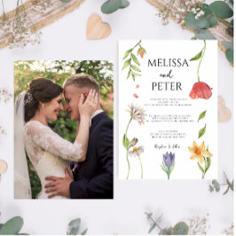 Convite para Casamento Elegante Boho Wildflower