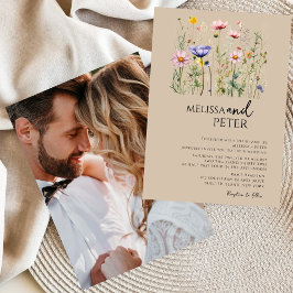 Convite para Casamento Elegante Boho Wildflower