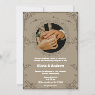 Convite para Casamento Elegante Brown