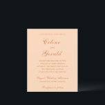 Convite para Casamento Elegante Celine Peach<br><div class="desc">Convites clássicos de casamento,  com design simples e eterno,  com roteiro elegante e fontes serif tradicionais.</div>