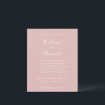 Convite para Casamento Elegante Celine Pink<br><div class="desc">Convites clássicos de casamento,  com design simples e eterno,  com roteiro elegante e fontes serif tradicionais.</div>