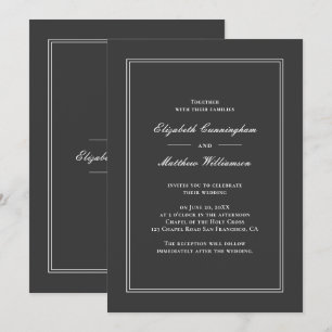 Convite para Casamento Elegante Clássico e Simples