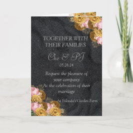 Convite para Casamento Elegante Clássico Negro