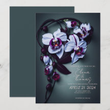 Convite para casamento elegante com a Orquídea Rox