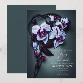 Convite para casamento elegante com a Orquídea Rox