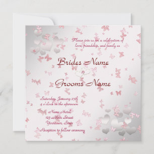 Convite para Casamento Elegante com Borboleta