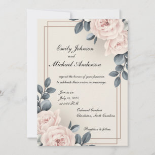 Convite Para Casamento Elegante Com Flores