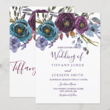 Convite para Casamento Elegante de Aquarela Floral