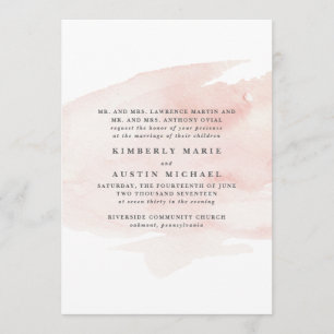 Convite para Casamento Elegante de Aquarela   Lâmp