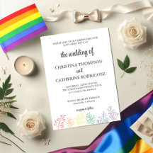 Convite para Casamento Elegante de Aquarela LGBTQ