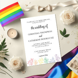 Convite para Casamento Elegante de Aquarela LGBTQ