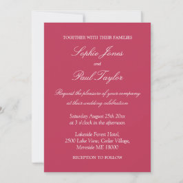 Convite para Casamento Elegante de Carmine Magenta