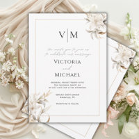 Convite para Casamento Elegante de Cor Neutra do e