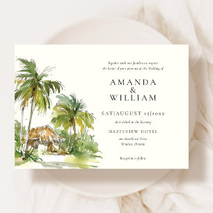 Convite para Casamento Elegante de Destino Tropica