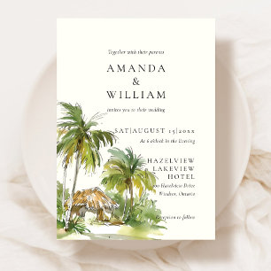 Convite para Casamento Elegante de Destino Tropica