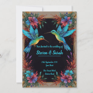 Convite para Casamento Elegante de Hummingbird e F