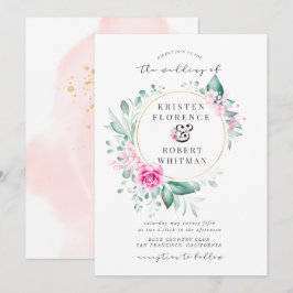 convite para casamento elegante de jardim delicado