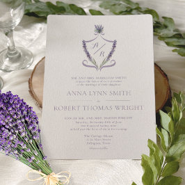 Convite para Casamento Elegante de Lavanda de repo