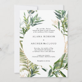 Convite para Casamento Elegante de Olive Greenery