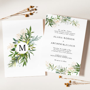 Convite para Casamento Elegante de Olive Greenery