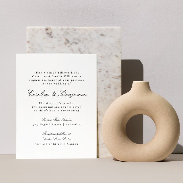 Convite para Casamento Elegante de Script Formal d (Criador carregado)