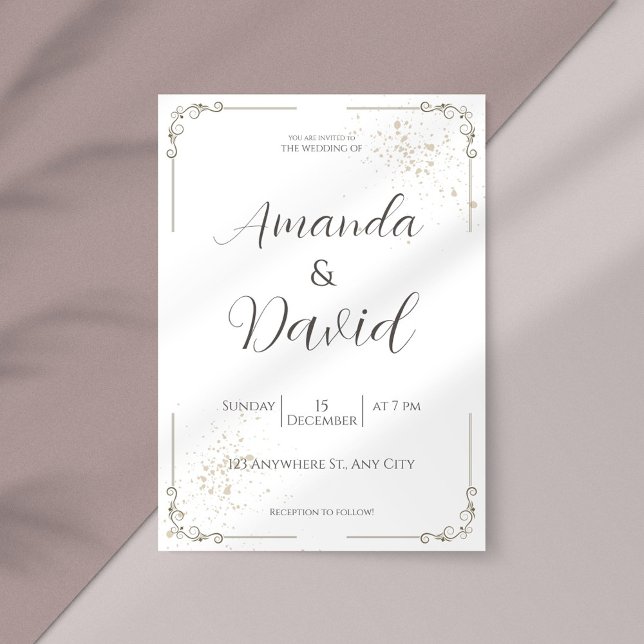 Convite para Casamento Elegante de Script & Serif (Criador carregado)