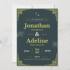Convite para Casamento Elegante do Limão Verde