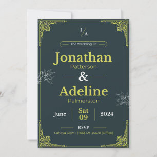 Convite para Casamento Elegante do Limão Verde