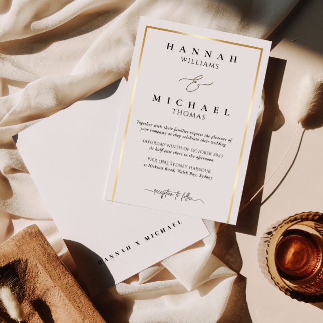 Convite para casamento elegante do monograma cláss (Criador carregado)