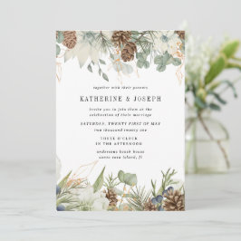 Convite para Casamento Elegante do Ouro Verde de i