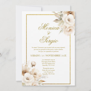 Convite para Casamento Elegante em Espanhol