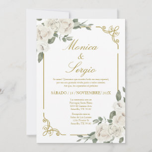 Convite para Casamento Elegante em Espanhol