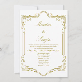Convite para Casamento Elegante em Espanhol