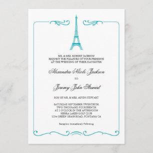 Convite para Casamento Elegante em Torre Eiffel