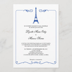 Convite para Casamento Elegante em Torre Eiffel
