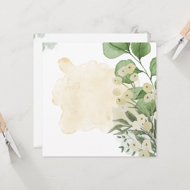 Convite para Casamento Elegante Eucalyptus (Frente/Verso In Situ)